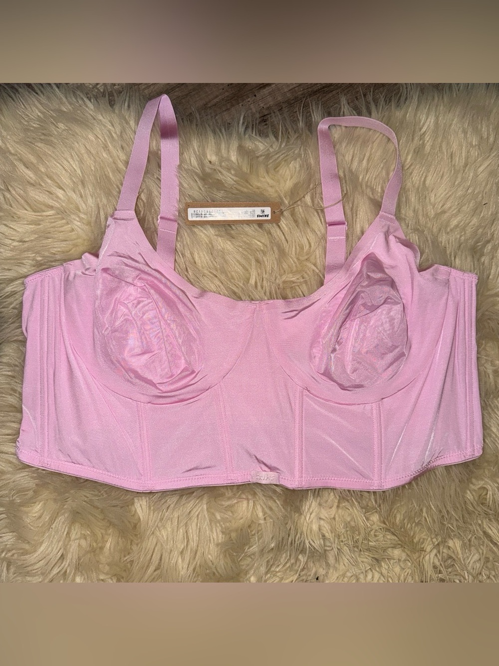 SKIMS Longline Bustier Bralette in Pale Pink